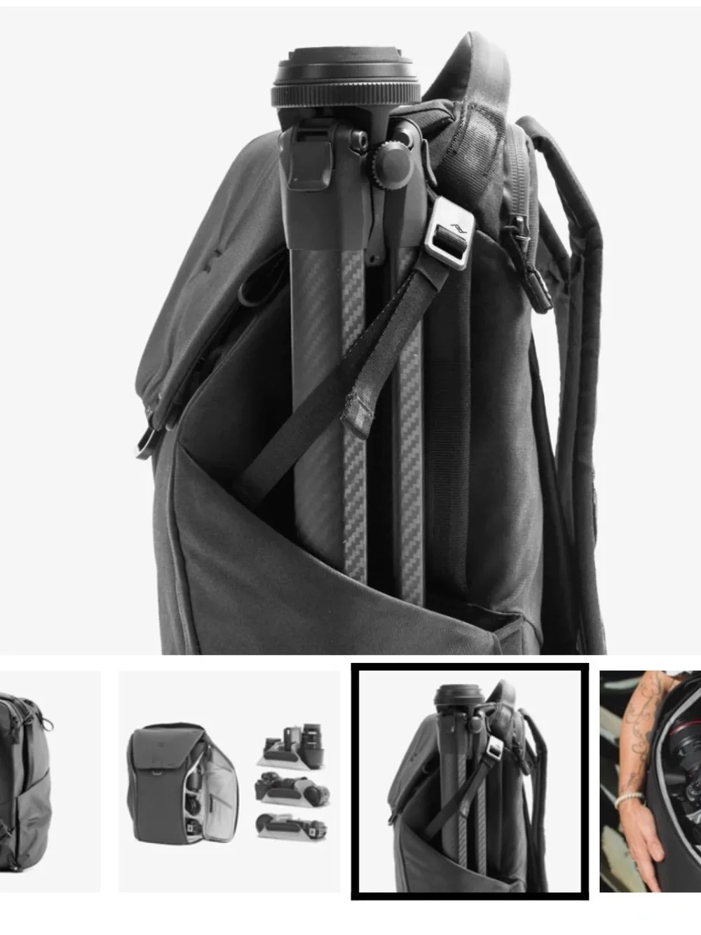 Peak design Men's Gray the everyday 20L Backpack with Leather Trim